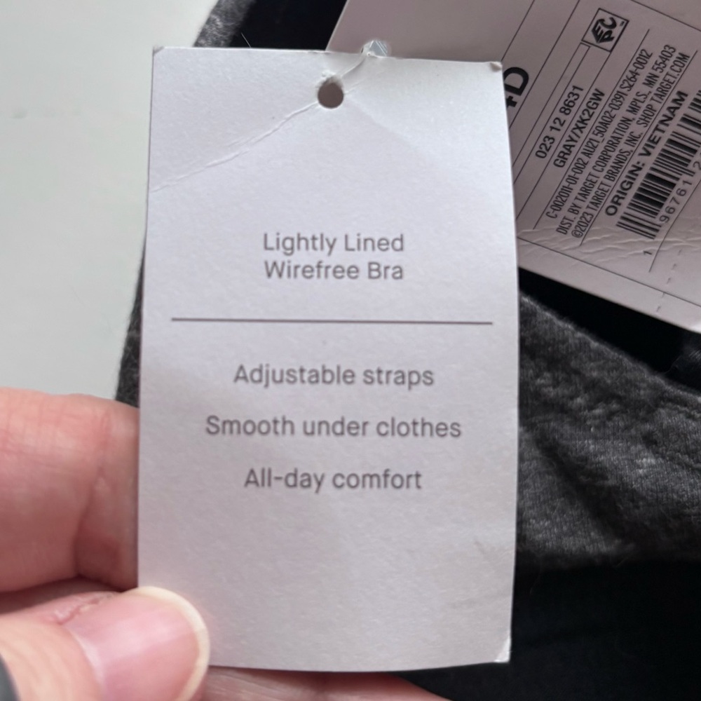 Auden 34D Dark Gray Bra Lightly Lined Wireless Comfy Wire Free Smooth - Picture 6 of 8